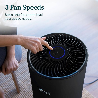 Levoit Black HEPA Air Purifier with Odor Absorbing Filter