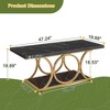 Kumasinova 2-Tier Marble Coffee Table,47.24" Center Dining Table with Bottom Shelf for Living Room,Bedroom,Meeting Room - 3 of 4
