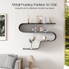 Attop Black Floating Shelves Set of 3, Black Metal Decor, Unique Mounted Floating Shelf, Modern Long Wall Shelf - 2 of 4