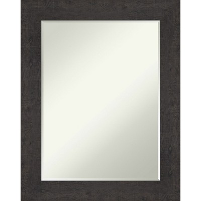 Amanti Art Rustic Plank Petite Bevel Bathroom Wall Mirror