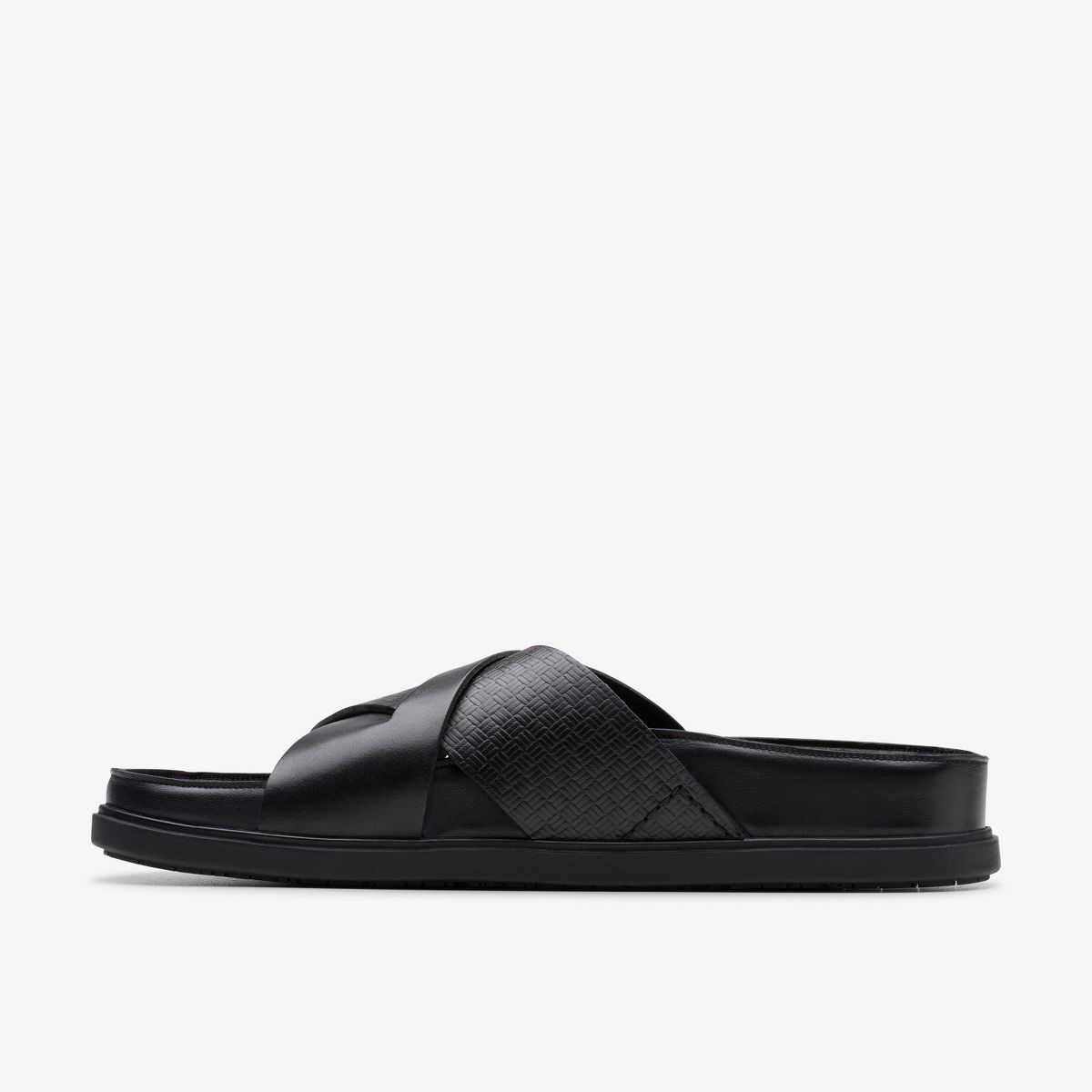 Clarks Mens Torford Cross Black Leather Sandals - thumbnail 3