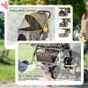 Aukfa 4-Wheel Foldable Pet Stroller for Small Dogs & Cats - Lightweight, 1-Click Fold, Safety Belts, Adjustable Canopy, Storage Basket & Swivel Wheels - 4 of 4