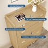 Fluted Wood Shoe Storage Cabinet for Entryway with 2 Flip Drawers, 48" Tall Freestanding Hidden Narrow Shoe Organizer Rack  for Hallway - 3 of 4