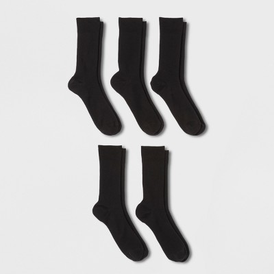 Men's Rib Dress Socks 5pk - Goodfellow & Co™ Black 7-12