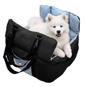 BingoPaw Portable Dog Car Seat Bed Booster Pet Travel Carrier Bed with Safety Belt & Storage Pocket & Shoulder Strap for Small Puppy up to 22 lbs - 1 of 4
