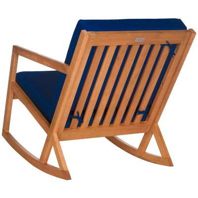Eucalyptus Wood Brown Rocking Chair with Cushions