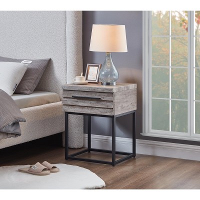 Roundhill Furniture Celestial Contemporary Storage End Table