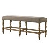 Roundhill Furniture Birmingham Microfiber Upholstered Counter Height Bench with Nail Head Trim in Driftwood Finish - 4 of 4