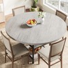 47 In Round Dining Table for 6,Dinner Wooden Kitchen Table with Storage Shelves & Roman Metal Legs for Dining Room,Kitchen,Living Room (Table Only) - 2 of 4