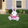 Gemmy Airblown Inflatable Easter Bunny with Happy Sign, 3.5 ft Tall, Pink - 2 of 4
