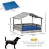Wicker Dog House with Canopy,38'' Outdoor Rattan Dog Bed with Water Resistant Cushion for Small and Medium Dogs-LAOTIES - 2 of 4