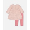 Deux par Deux Girl Organic Cotton Dress and Leggings Set Pink Mini Floral - 3 of 4