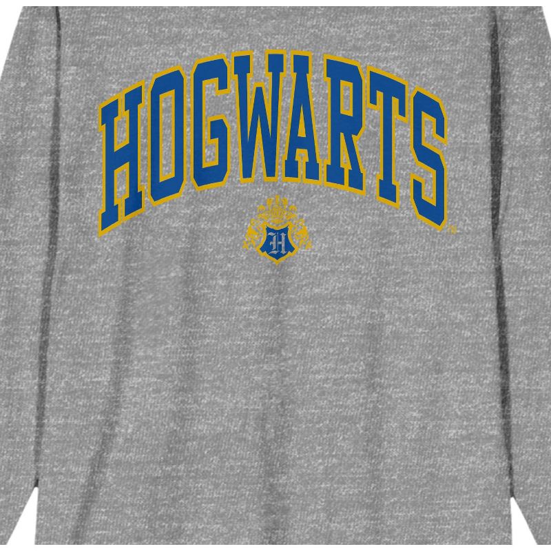 Hogwarts College Men's Athletic Heather Gray Long Sleeve Shirt, 2 of 4