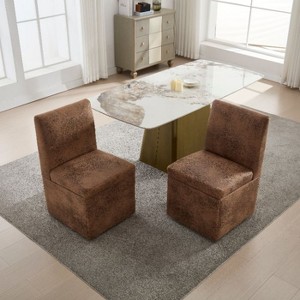 CAVINAS 360 Degree Swivel Dining Chairs Set of 2, Upholstered Kitchen Chairs with Hidden Storage, High-Density Foam & Durable Wooden Frame - 1 of 4
