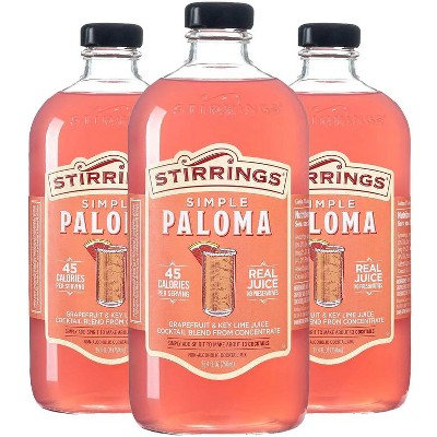 Stirrings Simple Paloma Cocktail Mix 750ml Bottles - Real Juice No Preservatives - 45 Calories - Drink Mixer