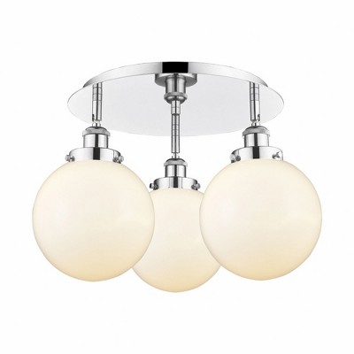 Canton - 3 Light Flush Mount In Art Deco Style-11.88 Inches Tall and 19.75 Inches Wide