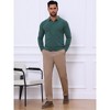INSPIRE CHIC Men's Long Sleeve Solid Color Pullover Business Knitted Polo Shirt - 2 of 4