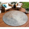 HomeRoots 8' Rust And Gray Round Abstract Washable Indoor Outdoor Area Rug - 2 of 4
