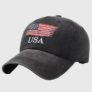 Anna-Kaci Men's and Women's Baseball Cap with USA Flag Embroidery - 1 of 4
