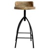The Urban Port 30-35" Industrial Style Adjustable Swivel Stool with Backrest and Height Options Brown/Black - 4 of 4