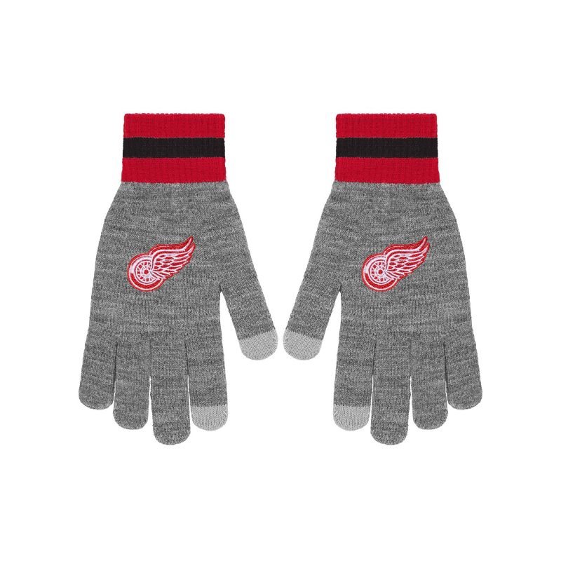 NHL Detroit Red Wings Gray Big Logo Glove, 2 of 5