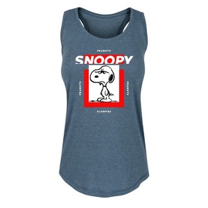 Women's - Peanuts - Faces of Snoopy Graphic Racerback Tank - 1 of 4