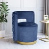 NicBex Velvet Swivel Barrel Accent Chair,Upholstered Swivel Living Room Chair with Open Button-Tufted Backrest,Accent Chairs for Living Room - 2 of 4