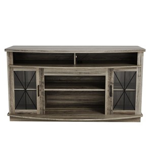 Jojoka 65 Inch TV Stand for Living Room, Farmhouse Entertainment Center with Storage and Open Shelves, Tall Media Console Cabinet, Gray - 1 of 4