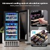 ZAFRO 15" Wine Cooler Under Counter Beverage Refrigerator Beer Mini Fridge 28 Bottles   Stainless Steel Double-Layer Tempered Glass Door - 2 of 4