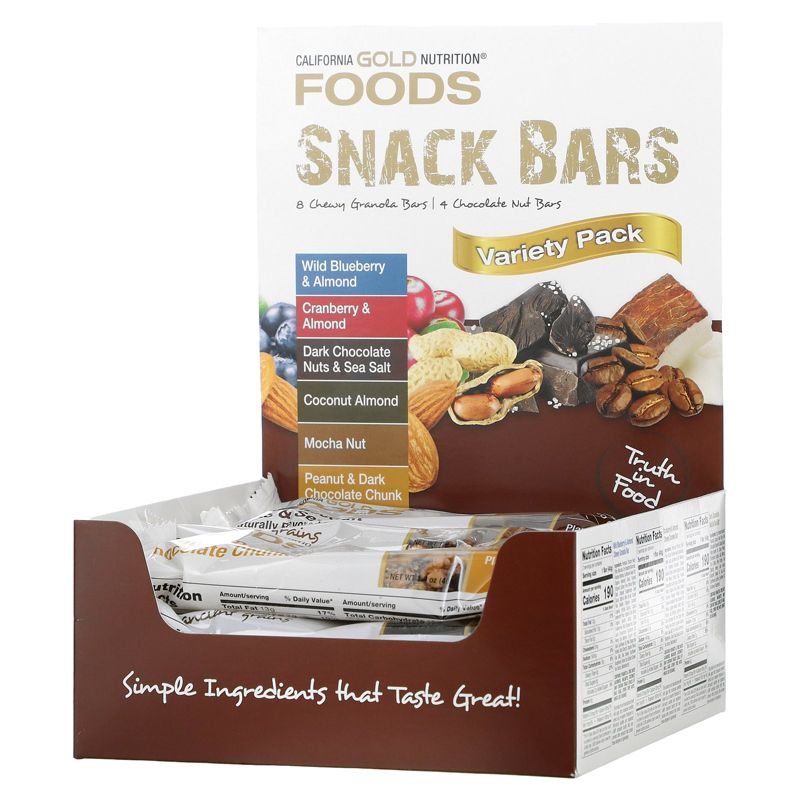 Maple, Nuts, Sea Salt, Variety Pack Snack Bars, Simple Ingredients, 7 g Plant-Based Protein, 6 g Fiber, No Artificial Colors, Flavors, Sweeteners,, 1 of 3