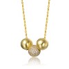 Guili Stunning 14k Gold Plated Matte and Bright Shine Pendant Necklace with Sparkling Cubic Zirconia Beads – Elegant, Timeless, and Eye-Catching - 2 of 2