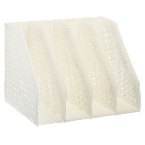 Unique Bargains Plastic Collapsible Retractable Office File Holder 4 Compartments - 1 of 4