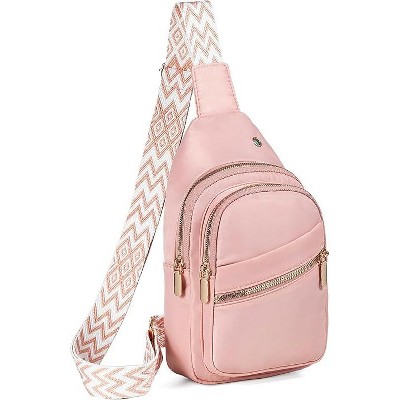 MaseiKar Small Sling Bag for Women Men, Sling Backpack Chest Daypack Crossbody Bag for Travel Outdoor Hiking,Pink