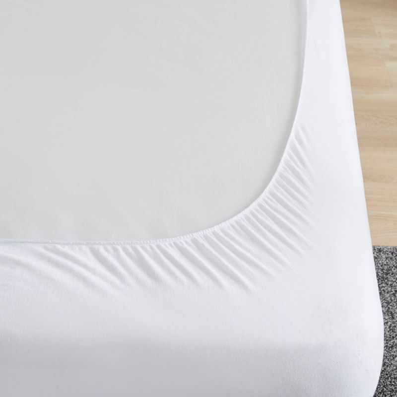 All Natural Cotton Percale Quilted Mattress Pad White, 5 of 12