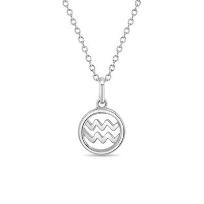 Girls' Zodiac Medal Sterling Silver Necklace - In Season Jewelry