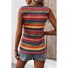 I AM A FASHION JUNKY Yellow Ethnic Wavy Pattern Round Neck Sleeveless Top Yellow S - 4 of 4