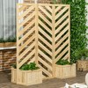 Outsunny Decorative Outdoor Privacy Screen, Freestanding Divider ...