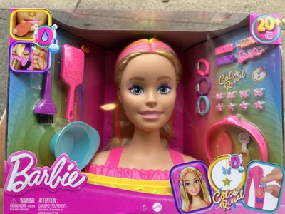 Barbie Totally Hair Neon Rainbow Deluxe Styling Head