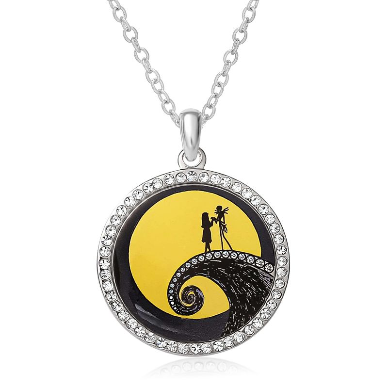 Disney The Nightmare Before Christmas Womens Jack and Sally Necklace, 18'', 1 of 2
