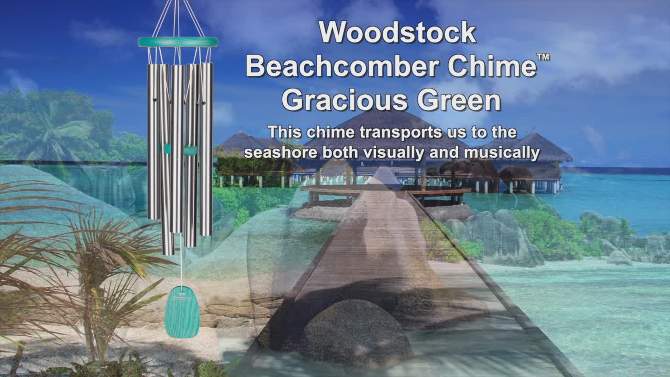 Woodstock Windchimes Beachcomber Chime Gracious Green, Wind Chimes For Outside, Wind Chimes For Garden, Patio, and Outdoor Décor, 24"L, 2 of 9, play video
