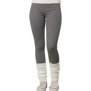 Slickblue Women's Ribbed Cozy Sweater Leggings, High Waist, Soft Fit, Activewear, Size S-L, Heather Grey - 1 of 4