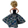 Doll Clothes Superstore Handmade Elegant Evening Gown for Barbie – Metallic Silver Background Design - 4 of 4