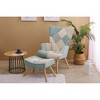 Accent Chair with Ottoman, Living Room Chair and Ottoman Set, Comfy Side Armchair for Bedroom, Creative Splicing Cloth Surface - 4 of 4