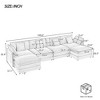 NicBex Couches for Living Room 149.6" Modular Sectional Sofa L-Shape Corduroy Upholstered Sofa Couch with Side Storage Pockets and Ottoman, Blue - 3 of 4