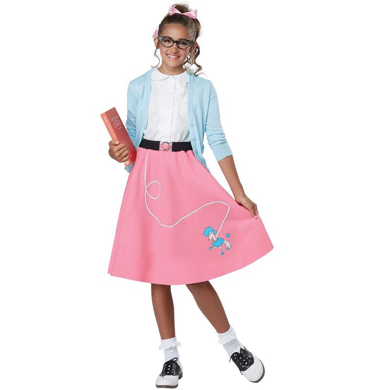 California Costumes 50's Pink Poodle Skirt Girls' Costume, 1 of 2