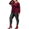 Agnes Orinda Women's Plus Size Velvet Long Sleeve Festival Fashion Top - 2 of 4