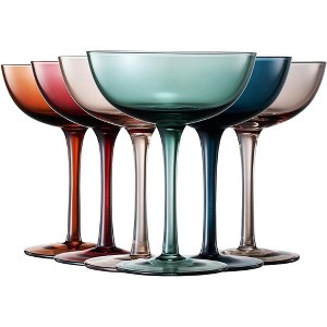 The Wine Savant Muted Colored Champagne & Cocktail Glasses, Beautiful Addition to Home Bar with a Unique Style & Decor - 6 pk - 1 of 4