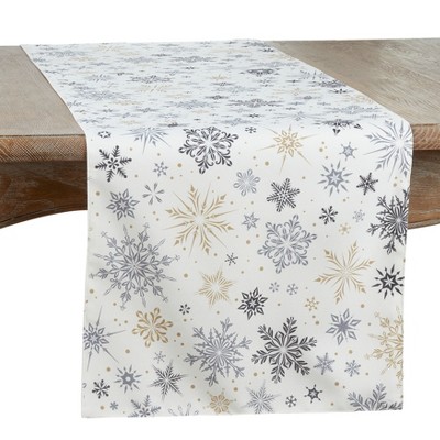 56 X 16 Stunning Silver Snowflake Table Runner For Frozen Themed Parties TOYLAND
