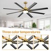Airsurfer 72" Modern Large Ceiling Fan with Dimmable LED Light & Reversible Motor, Remote Control, for Indoor/Outdoor Covered Spaces - 3 of 4