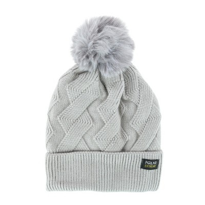 Polar Extreme Women's Zigzag Print Beanie Cuff Cap with High Pile Fleece Lining